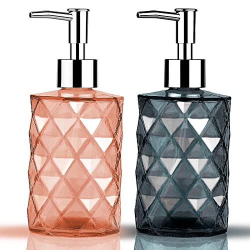 Seifenspender Glas 330ml Küche Shampoo Duschgel Spender Für Dusche Badezimmer Flaschen Zum Befüllen Spülmittelspender Pumpspender Soap Dispenser Flüssigseife von Nuts OT nuts