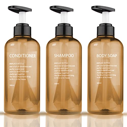 Shampoo Flaschen zum Befüllen Shampoo Spender Pumpflasche Seifenspender Kunstoff Pumpflaschen Gelb 500ml 3er Set Pumpspender Set Lotion Leere Duschgelflaschen Duschgel Spender Flasche Leer für Bad von Nuts OT nuts