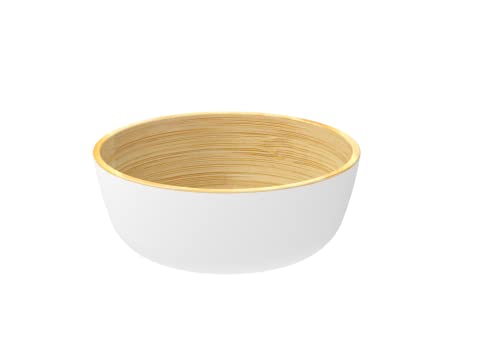 Nuts Bambus Bowl weiss Grösse L | 22cm Durchmesser | natürliche Bowls aus Bambus | plastikfrei | Obstschale | Salatschüssel von Nuts