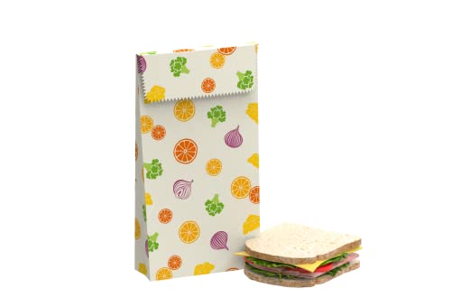 Nuts Bienenwachs Lunch Bag 18 x 26cm | Sandwich und Snackbeutel | Bienenwachstuch | nachhaltig Lebensmittel verpacken und mitnehmen von Nuts