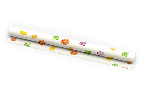 Nuts Bienenwachstuch Rolle I Früchte & Gemüse - 30x90 cm | Lebensmittel aufbewahren | zuschneidbares Wachstuch I beeswax Wrap I Alternative zur Frischhaltefolie von Nuts