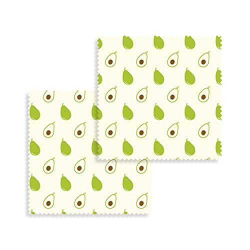 Nuts Bienenwachstücher für Lebensmittel I Avocado 2er Set I Wiederverwendbare Wachstücher I Beeswax Wrap I Bienenwachstuch I Alternative zur Frischhaltefolie von Nuts