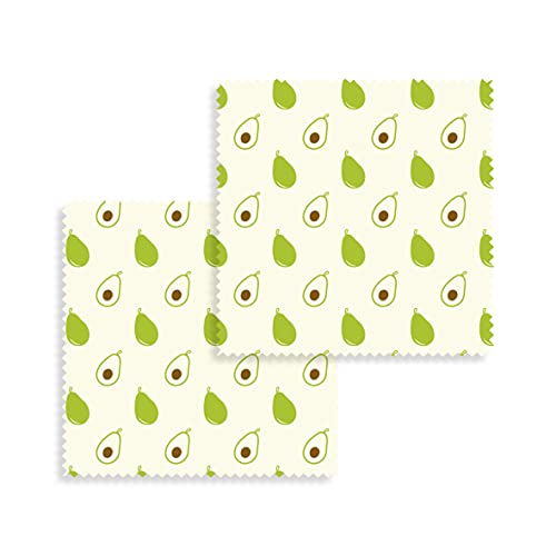 Nuts Bienenwachstücher für Lebensmittel I Avocado 2er Set I Wiederverwendbare Wachstücher I Beeswax Wrap I Bienenwachstuch I Alternative zur Frischhaltefolie von Nuts