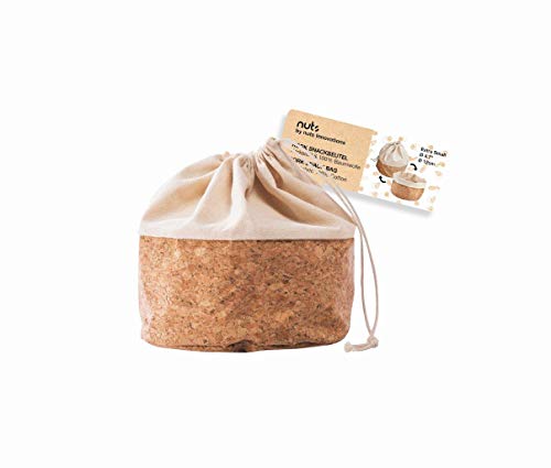 Nuts Textiler Kork Brotbeutel mit Kordel | Grösse XS | Brotsack | Brot nachhaltig aufbewahren | Als Aufbewahrung von Brot | Plastikfrei | Brotkorb | 100% Baumwolle von Nuts