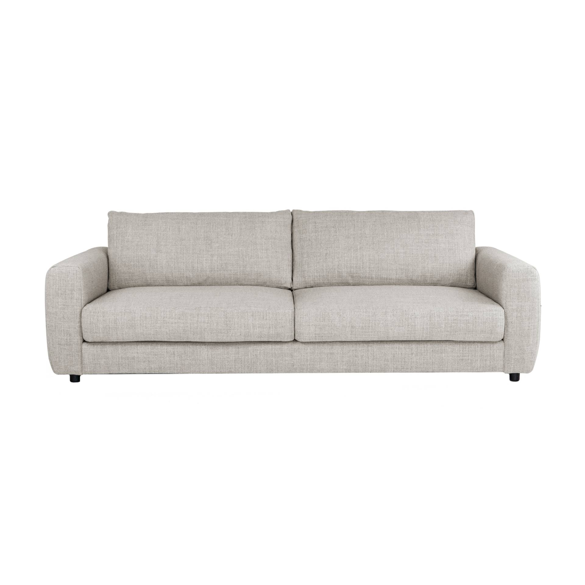 Nuuck - Bente 3-Sitzer Sofa - beige/Melina Simply 1244 (100% Polyester)/LxBxH 230x100x79cm/mit Kunststoffgleitern und Kissen von Nuuck