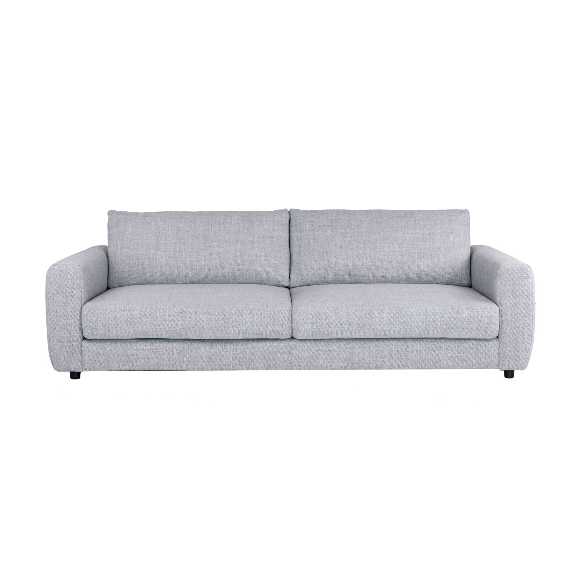 Nuuck - Bente 3-Sitzer Sofa - graue brise/Melina 1240 (100% Polyester)/LxBxH 230x100x79cm/mit Kunststoffgleitern und Kissen von Nuuck