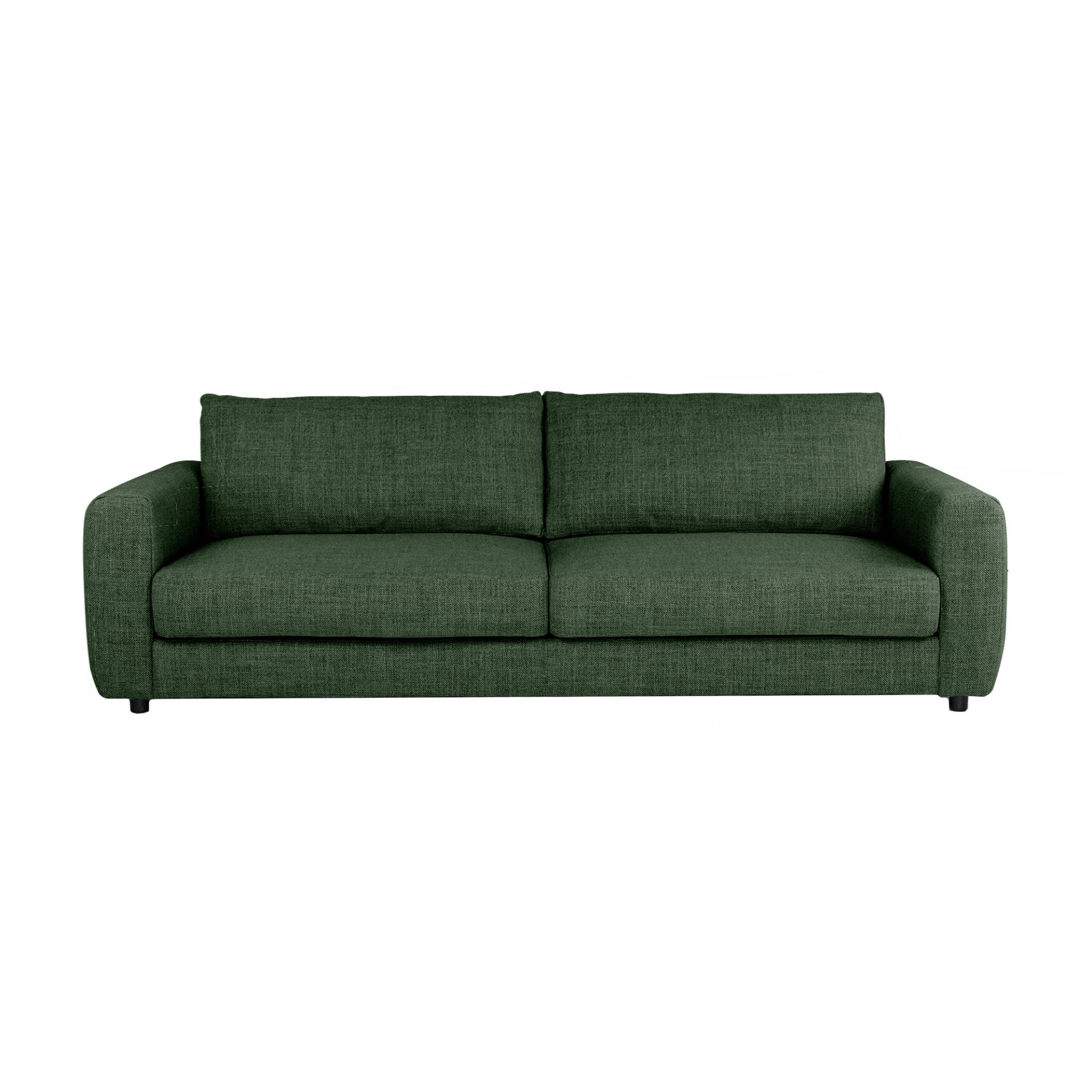 Nuuck - Bente 3-Sitzer Sofa - inneres grün/Melina 1242 (100% Polyester)/LxBxH 230x100x79cm/mit Kunststoffgleitern und Kissen von Nuuck