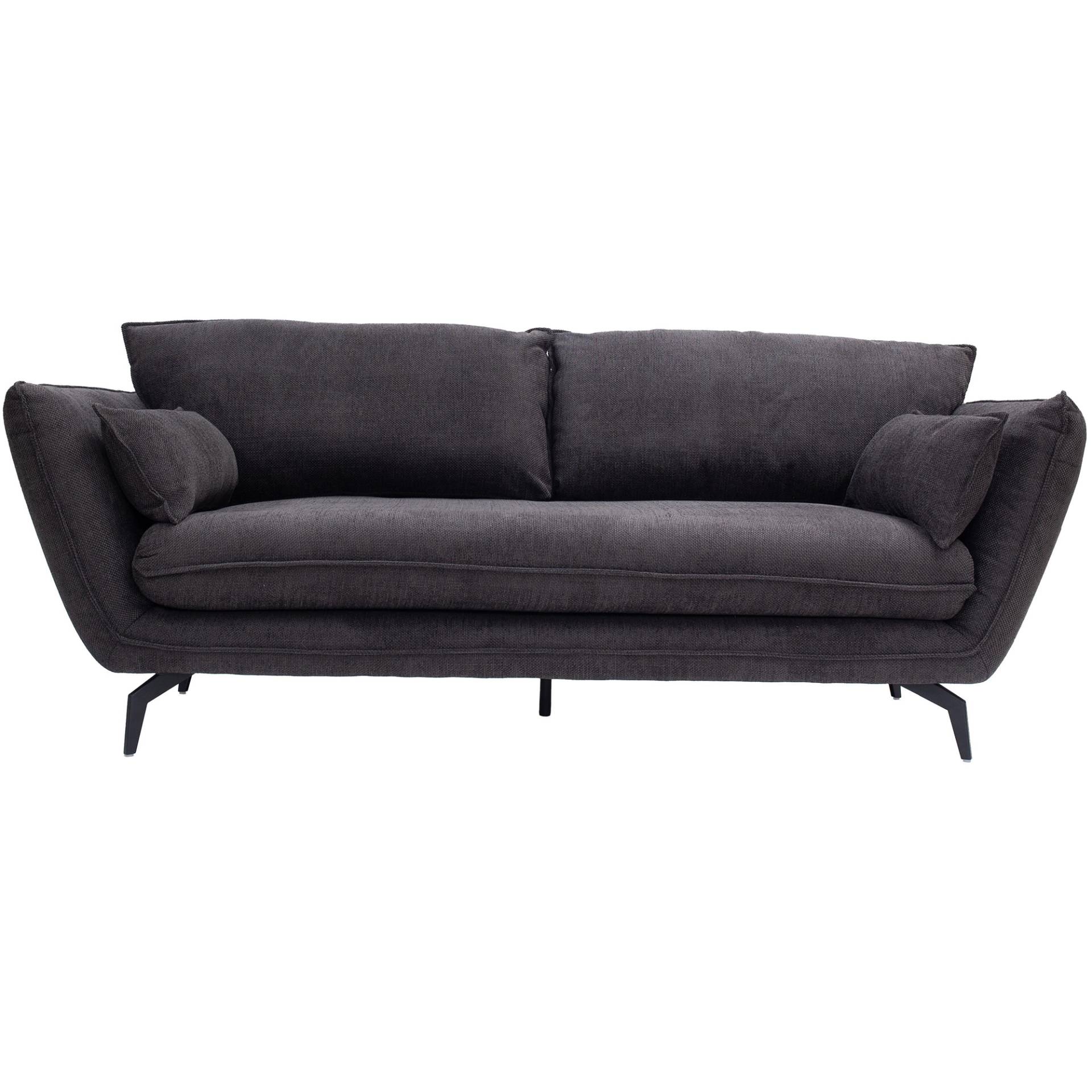 Nuuck - Kvinde 3-Sitzer Sofa - graphit/Bezug (90%Polyester, 10% Acryl)/BxHxT 220x90x102cm von Nuuck