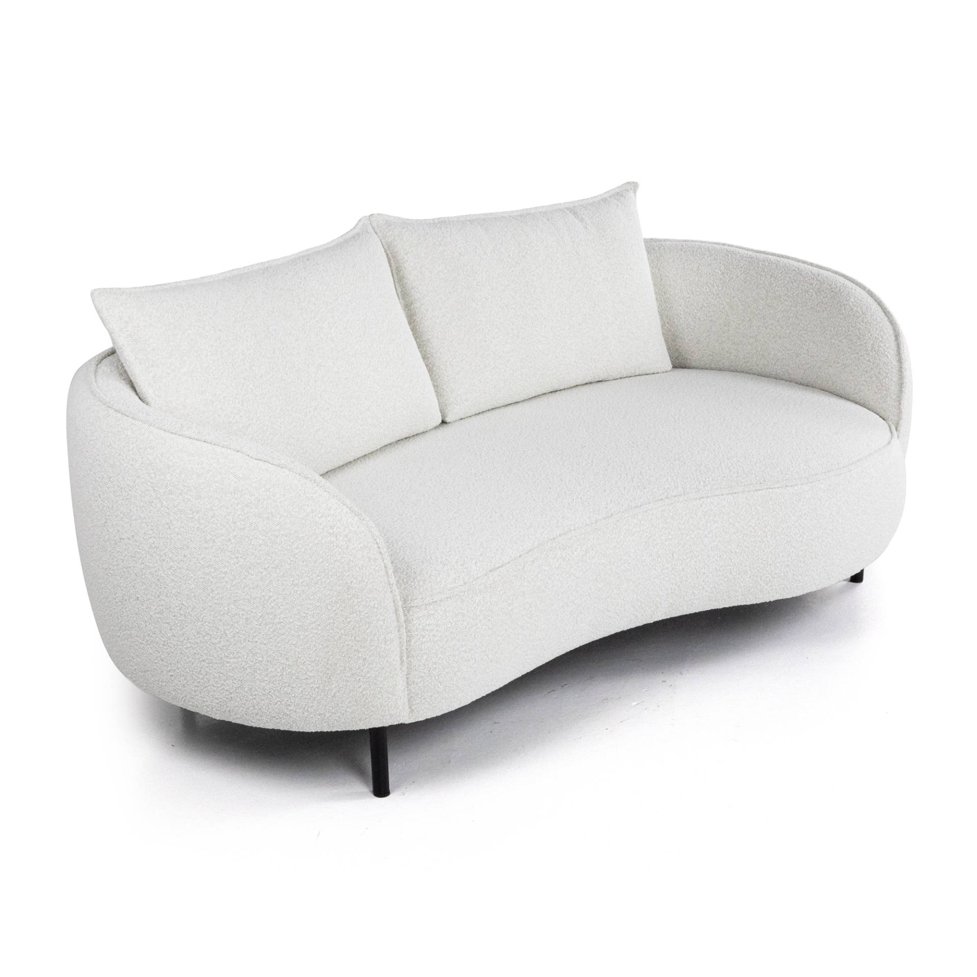 Nuuck - Pol 2,5-Sitzer Sofa - natur/Bouclé Copenhagen 900/LxBxH 200x120x86cm/Stahl pulverbeschichtet von Nuuck