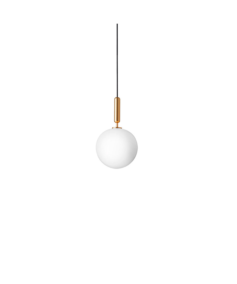 Nuura - Miira 1 Large Pendelleuchte Brass/Opal White von Nuura