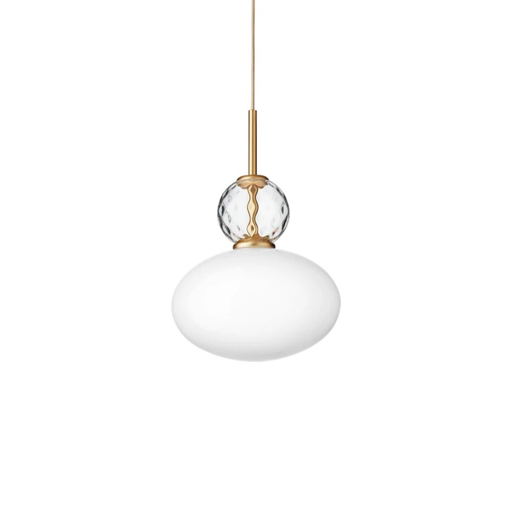 Nuura - Rizzatto 32 Pendelleuchte Opal/Satin Brass von Nuura