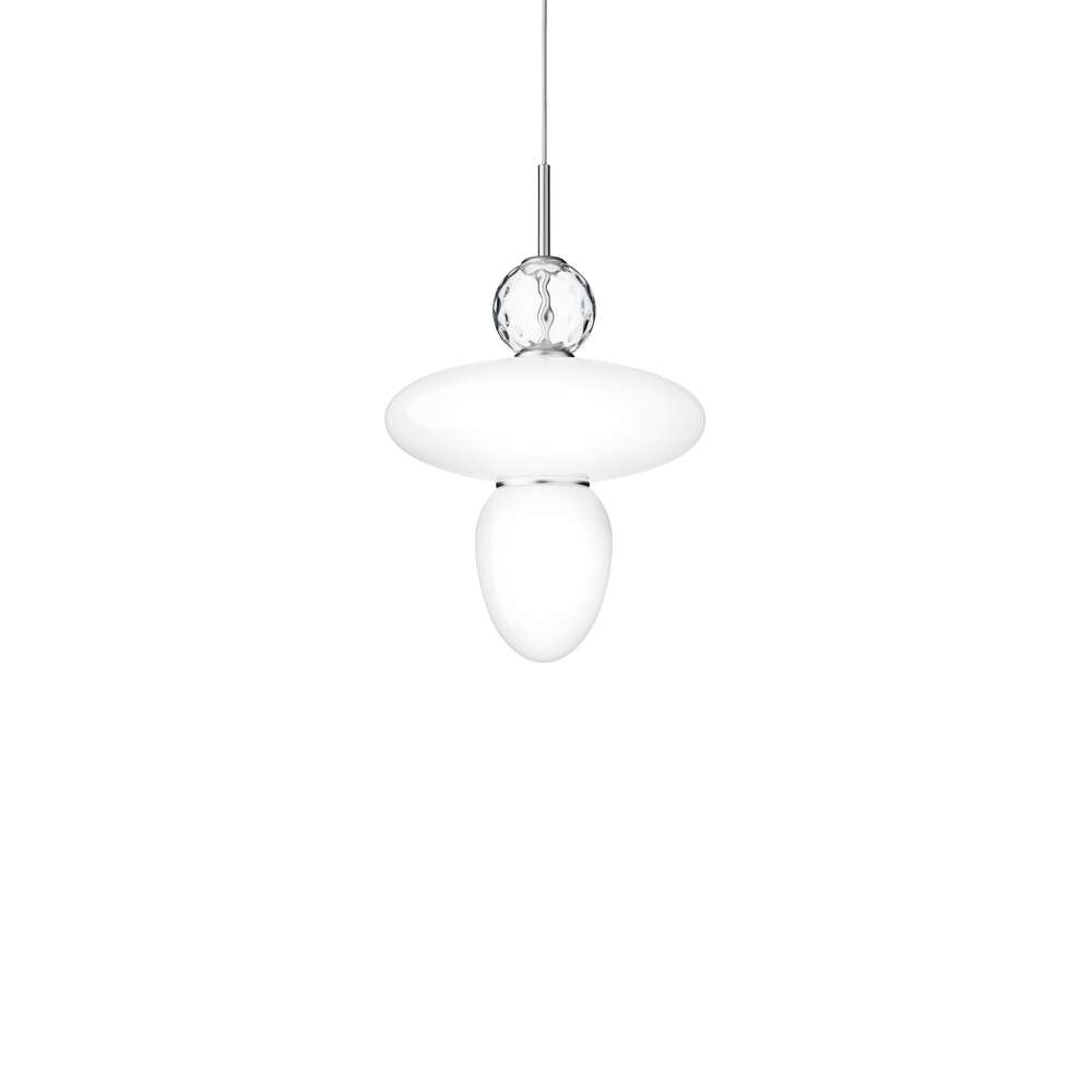 Nuura - Rizzatto 43 Pendelleuchte Satin Silver/Opal von Nuura