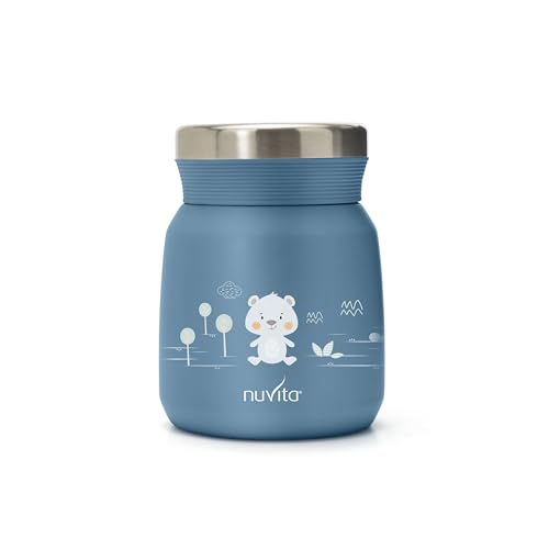 Nuvita 4471 | Thermoskanne für warme und kalte Speisen | Thermobehälter für warme Lebensmittel | Babynahrungsbehälter | Thermoskanne für warme Speisen | Thermoskanne für Kinder | Powder Blue von Nuvita