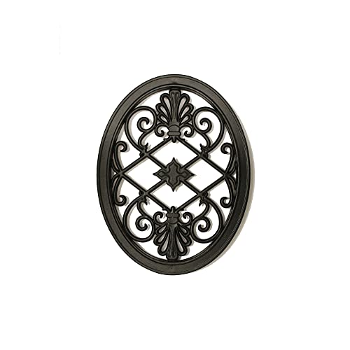 Nuvo Iron Dekorativer Einsatz für Zäune, Tore, Haus, Garten, oval, 33 x 43 cm, Schwarz von Nuvo Iron