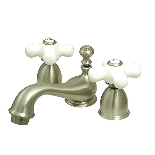 Nuvo Elements of Design ES3958PX Chicago 2-Griff, 10,2 cm bis 20,3 cm, Mini-WC-Wasserhahn mit Messing-Pop-Up, 11,4 cm, satiniertes Nickel von Elements of Design