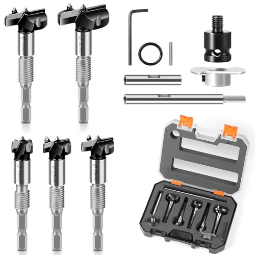 Bohrersatz, mit Werkzeugkoffer Adapter Erweiterung Lochfräser Drill Bits Hochpräzise Holzbohrer Premium Mauerwerksbohrer Bohrer Holz für Hart Weichholz kopf bohrer von Nuvollo