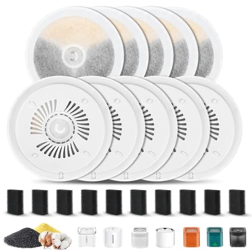 Katzenbrunnen Filter 10 Stück für Petkit Eversweet Solo SE/Solo 2/3 Pro/ 3/ 2s Katzen Trinkbrunnen mit 10 Schwammfilter, Vierfaches Filtersystem 3. 0 Filter unit Ersatzfilter von Nuvollo
