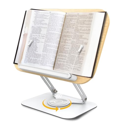 Leseständer, verstellbarer Holz-Buchhalter Kochbuchhalter 360°drehbar, faltbar Buchständer zum Lesen, Präsentationsständer mit Seitenclip für Rezept Zeitschrift Tablet Laptop eleganter Retro (Silber) Leseständer, verstellbarer Holz-Buchhalter Kochbuchhalter 360°drehbar, faltbar Buchständer zum Lesen, Präsentationsständer mit Seitenclip für Rezept Zeitschrift Tablet Laptop eleganter Retro (Silber) von Nuvollo