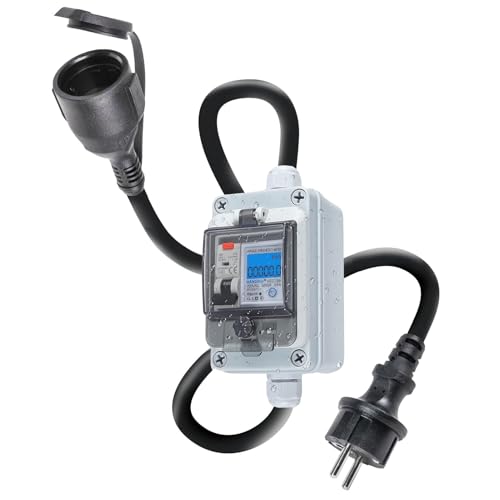 Stromzähler Steckdose, mit FI Schutzschalter Typ A 230V fi stecker 16A Mobiler Digitaler Zwischenzähler Strom mit IP67 wasserdichtem Gehäuse IP44 Schuko Stecker Für Balkonkraftwerk Camping Sicherheit Stromzähler Steckdose, mit FI Schutzschalter Typ A 230V fi stecker 16A Mobiler Digitaler Zwischenzähler Strom mit IP67 wasserdichtem Gehäuse IP44 Schuko Stecker Für Balkonkraftwerk Camping Sicherheit von Nuvollo