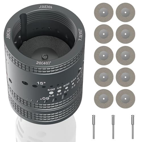 Wolfram Elektrodenschleifer, 8 Präzisionswinkel 15° 20° 30° 40° 45° 50° 55° 60° für 0.04" 1.6" 2.0" 2.4" 3.2" 4.0" Elektroden mit 10 Schleifscheiben 3 CNC Spindeln Kompatibel mit WIG Schweißgerät Wolfram Elektrodenschleifer, 8 Präzisionswinkel 15° 20° 30° 40° 45° 50° 55° 60° für 0.04" 1.6" 2.0" 2.4" 3.2" 4.0" Elektroden mit 10 Schleifscheiben 3 CNC Spindeln Kompatibel mit WIG Schweißgerät von Nuvollo