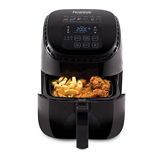 NuWave – Brio 3L Heißluftfritteuse | | Familiengröße, 3 Liter Fassungsvermögen, gesundes ölfreies Kochen mit innovativer Luftstrom-Technologie und einfacher digitaler Steuerung & Timer, Schwarz von Nuwave