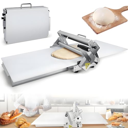 Nuxyyds Faltbare Teigausrollmaschine mit 30 cm/39,4 cm großen Brettern, manuelle Teigausrollmaschine, Teigstärke einstellbar (0,5–17,5 mm/0,5–27 mm), für Fudge Crust und Pizzateig 15.5" von Nuxyyds