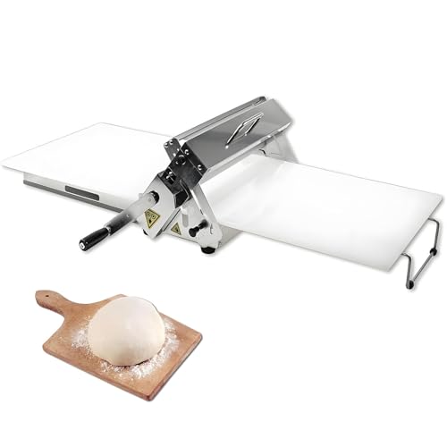 Nuxyyds Faltbare manuelle Teigausrollmaschine, 30 cm/39,4 cm Edelstahl-Pizzamaker, Tisch-Teigrolle, Teigstärke einstellbar, für Blätterteig 15.5" von Nuxyyds