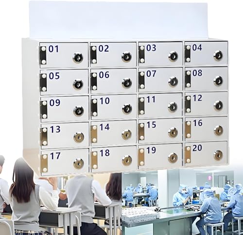Nuxyyds Handy-Aufbewahrungsbox, Acryl-Handy-Schließfach mit Türschloss und Schlüsseln, an der Wand montierter Telefon-Aufbewahrungsschrank, ideal für Schule und Büro 40Grids von Nuxyyds