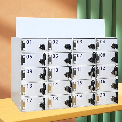 Nuxyyds Handy-Aufbewahrungsschrank mit Schloss, 20/25/30/40/50/60 Acryl-Handy-Schließfach, wandmontierte Mitarbeiter-Schließfächer, Handy-Safe für Büro, Klassenzimmer, Konferenzräume 20Grids Nuxyyds Handy-Aufbewahrungsschrank mit Schloss, 20/25/30/40/50/60 Acryl-Handy-Schließfach, wandmontierte Mitarbeiter-Schließfächer, Handy-Safe für Büro, Klassenzimmer, Konferenzräume 20Grids von Nuxyyds