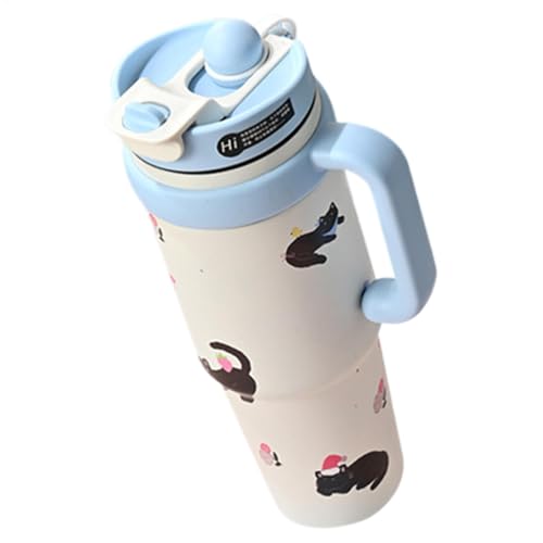 Isolierter Becher Mit Griff Und Stroh - 1000 Ml Wiederverwendbarer Becher Tasse, Becher Mit Stroh Und Griff | Strohisolierung Für Tumbler Und Camping Im Fitnessstudio von Nuyhadds