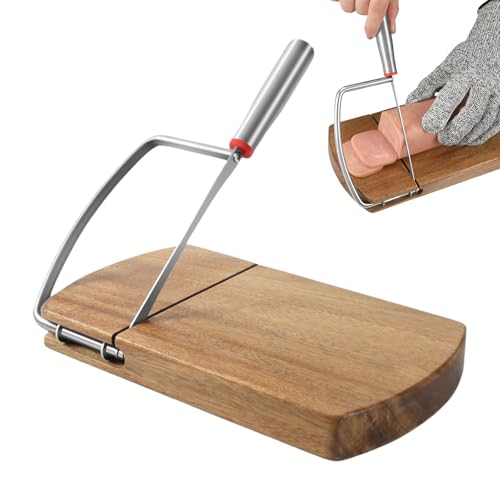 Käsebrett mit Schneidemaschine – Käseschneidebrett mit Drahtschneider, Käseschneider 9,2 x 8,4 Zoll | Multifunktionale Küchenwerkzeuge aus Hartholz, Trüffelschneider aus Edelstahl Käsebrett mit Schneidemaschine – Käseschneidebrett mit Drahtschneider, Käseschneider 9,2 x 8,4 Zoll | Multifunktionale Küchenwerkzeuge aus Hartholz, Trüffelschneider aus Edelstahl von Nuyhadds