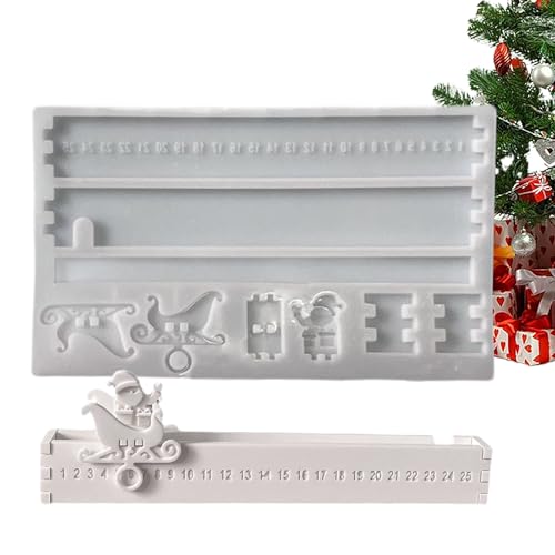 Nuyhadds Adventskalender Silikonform | Weihnachtskalender Formen Für Festtage - Festliche Herstellung Kerze Gips Seife Kunstschule Familienfeier Erwachsene Enthusiasten Kinder von Nuyhadds