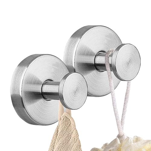 Nuyhadds Dusch-Saugnapf-Haken, wasserdicht, Mehrzweck-Handtuchhaken, 2 x rostfreie Kleiderhaken, platzsparende Bademantelhaken für Badezimmer, Eingangsbereich von Nuyhadds