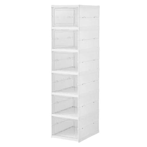 Nuyhadds Sh.o.e Rack – Platzsparender Organizer, mehrstöckige Schuhaufbewahrung, transparenter S.ho.e-Aufbewahrungs-Organizer, faltbare, transparente stapelbare Box für Schlafzimmer, Flur, Zuhause von Nuyhadds