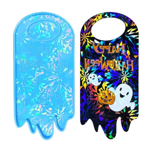 Silikonform für Türschilder – Halloween-Harzgussform für Türschild und Knaufaufhänger, Epoxidharz-Plattenform, kreatives Gießwerkzeug für Urlaub, Party, Dekoration und Zubehör für den täglichen von Nuyhadds