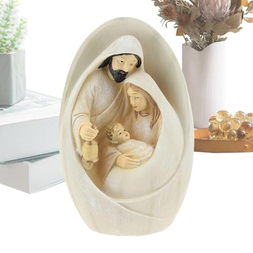 Weihnachtskrippe Aus Kunstharz – Elegante Weihnachtskrippenstatue Aus Kunstharz, Heilige Familie Im Weihnachtsstil | Weihnachtsdekorationen Mit Figuren Der Heiligen Familie, Weihnachtsdekoration, Die von Nuyhadds