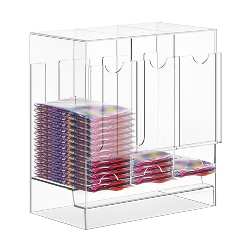 Acryl -Display -Box - 3 Slot -Kartenspeicherspender für die Sammlung, Organisation mit Vitrine -Hülle -Beschützer, Desk -Organisatoren klären für Handelsregal Desktop Home, 8.74x5x9.45 in von Nuyhgtr