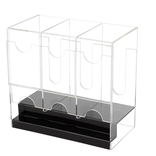 Acryl -Display -Box - 3 Slot -Kartenspeicherspender für die Sammlung, Organisation mit Vitrine -Hülle -Beschützer, Desk -Organisatoren klären für Handelsregal Desktop Home, 8.74x5x9.45 in von Nuyhgtr