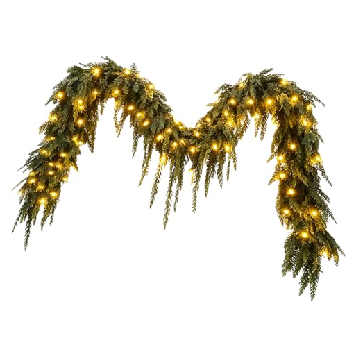 Girlande - Zedern Kunstpflanzen Grün - 180 cm Künstliche Weihnachtsgirlanden Aus Grün,für Innenbereich Kamin Wohnzimmer Schlafzimmer Fenster Tür Baum Party Girlande - Zedern Kunstpflanzen Grün - 180 cm Künstliche Weihnachtsgirlanden Aus Grün,für Innenbereich Kamin Wohnzimmer Schlafzimmer Fenster Tür Baum Party von Nuyhgtr