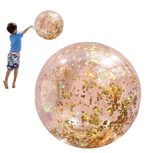 Glitter Beach Bälle - Leichter Poolball für Sommerfeiern, Konfetti -Outdoor -Spiele mit einfachem Pumpen, schwimmendes Spielzeug für Kinderschwimmen und wiederverwendbare Dekoration, 16 Zoll von Nuyhgtr
