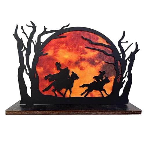 Headless Horseman Ornament, Halloween Horror Decor, Wooden Horseman Decoration, Sunset Halloween Decor, Horror Event Decoration, Spooky Halloween Ornament, Haunt House Decor von Nuyhgtr