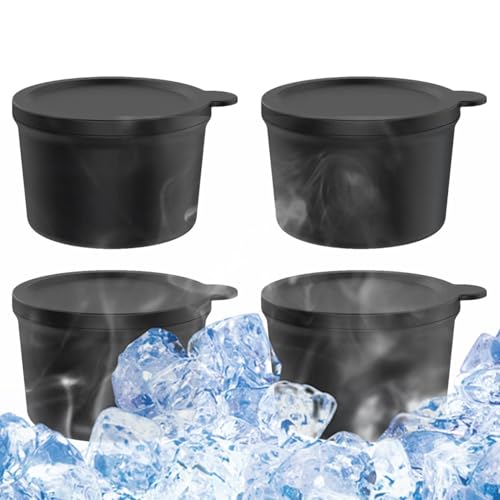 Kitchen Replacement Ice Mold, Reusable Snow Cone Machine Attachment, Durable Ice Block Maker, Easy-Release Freezing Tray, (4 Pieces, White), For Home & Party Use 14.5x9.5x9.5cm von Nuyhgtr