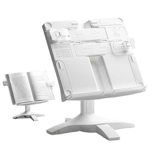 Laptop -Stand - Drehende Desktop -Buchständer für das Lesen von Komfort, Multi -Winkel -Funktion mit Seitenclips, Lehrbuchhalter für Studienbüro, weiß und grün gefärbt von Nuyhgtr