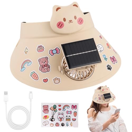 Nuyhgtr Damensonnenblende | Breitkrempiger Solar Ventilator Hut,Dreistufiger USB Aufladbarer Ventilator Sommeraccessoires Für Reisen Wandern Nuyhgtr Damensonnenblende | Breitkrempiger Solar Ventilator Hut,Dreistufiger USB Aufladbarer Ventilator Sommeraccessoires Für Reisen Wandern von Nuyhgtr