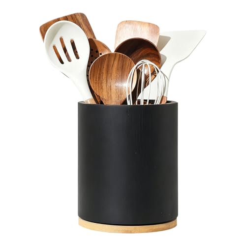 Nuyhgtr Utensilienhalter - 360 ° rotierende Arbeitsplatte für das Kochen, mehreren Besteck mit Messerblock, Löffelgabelhalter für den Heimatner für Heimküchen, 7,28 x 5,91 Zoll von Nuyhgtr