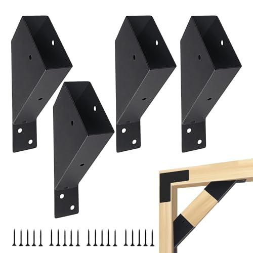 Pergola Support Bracket, Rustproof Pergola Hardware, Gazebo Brackets, 45 Degree Angle Pergola Bracket Kit with Drainage Holes for Wood Installation, Rustproof Pergola Support Bracket for 2x4 Wood von Nuyhgtr