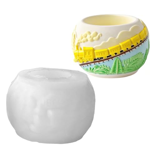 Silicone Pflanzenform 3D Zug Relief - Zement Kerzenhalter Form,Gips Kerzenhalter Form Für Epoxidharzkunst Lehrer Bastler Workshops Jugendliche Heimdekorateure von Nuyhgtr