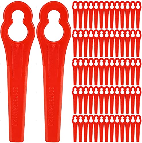 Nuyoah Ersatzmesser Rasentrimmer Messer 120stk für Rasentrimmer Akku-Rasentrimmer Kunststoffmesser Trimmer Messer für Akku-Rasentrimmer (Rot) von Nuyoah