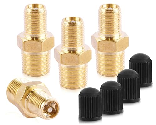 Tankventil 1/4" NPT Luchtcompressor Ventile 4Stk Tankfüllventil Luftkompressorventil Messing Reifen Luftkompressor Autoventil Tank Füllventile Prüfventil Reifenventil Felgenventile von Nuyoah