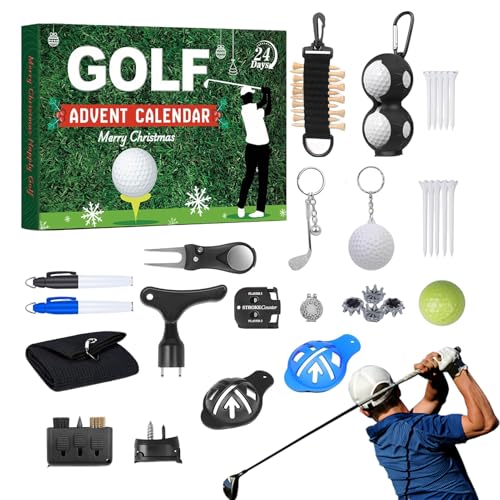 Adventskalender | Countdown Kalender | 24 Fächer Mit Golfthema Füllung Für Erwachsene Weihnachtsgeschenkideen von Nuytghr